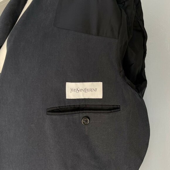 Yves Saint Laurent Men Cotton Navy Blazer Sport Coat Jacket 52L - Picture 7 of 8